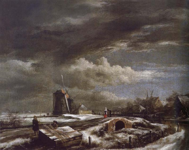 Jacob van Ruisdael Winter Landscape oil painting picture